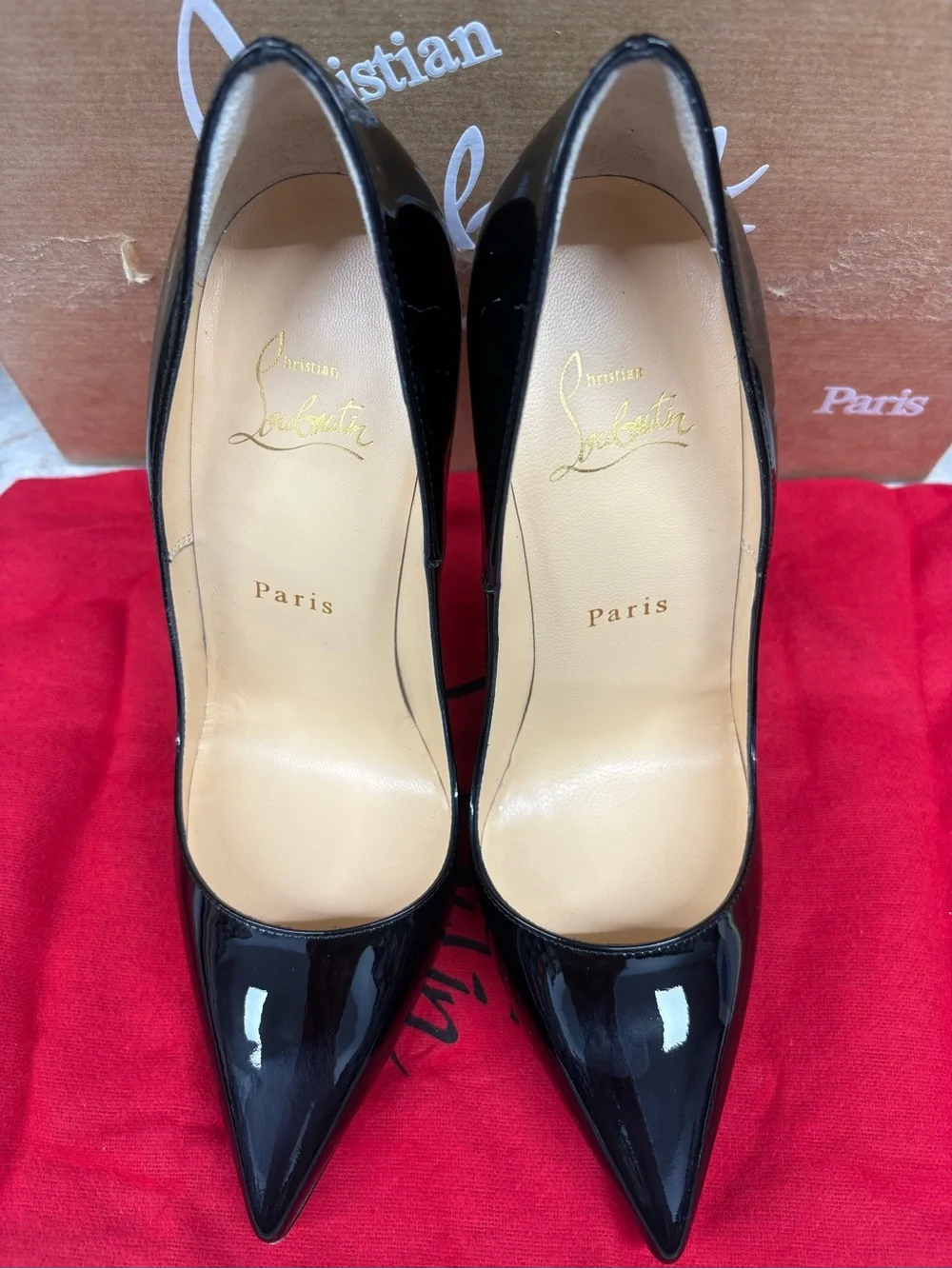 Christian Louboutin So Kate 120 Black Patent Leather Pumps Size 37